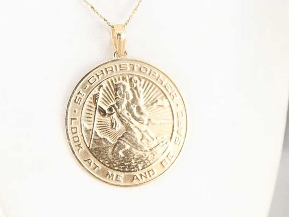 Bold Saint Christopher Religious Medallion - image 5