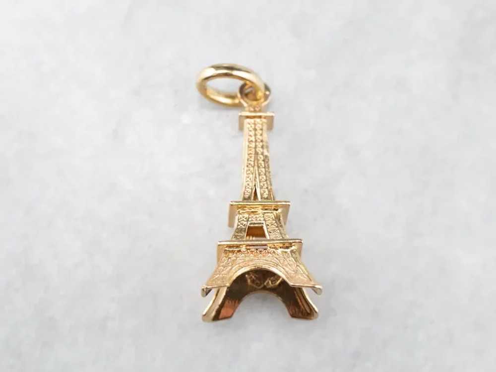 Large 18 Karat Gold Eiffel Tower Pendant - image 2