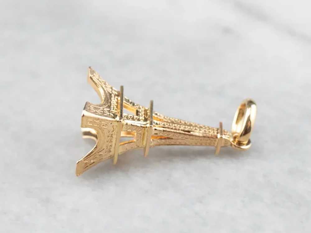 Large 18 Karat Gold Eiffel Tower Pendant - image 3