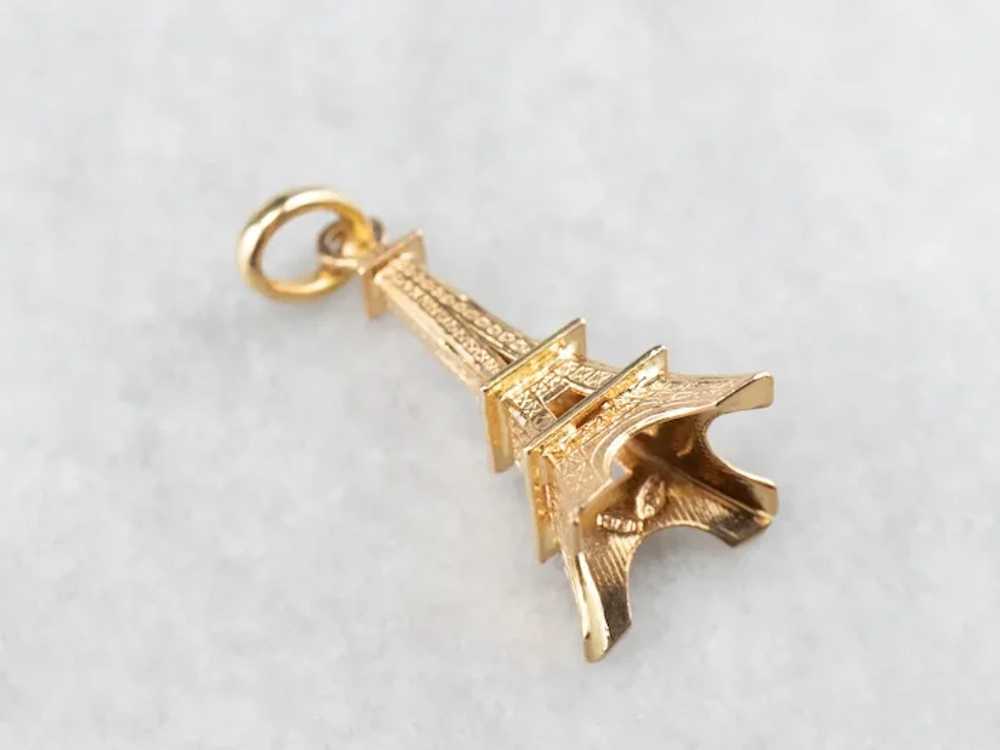 Large 18 Karat Gold Eiffel Tower Pendant - image 6