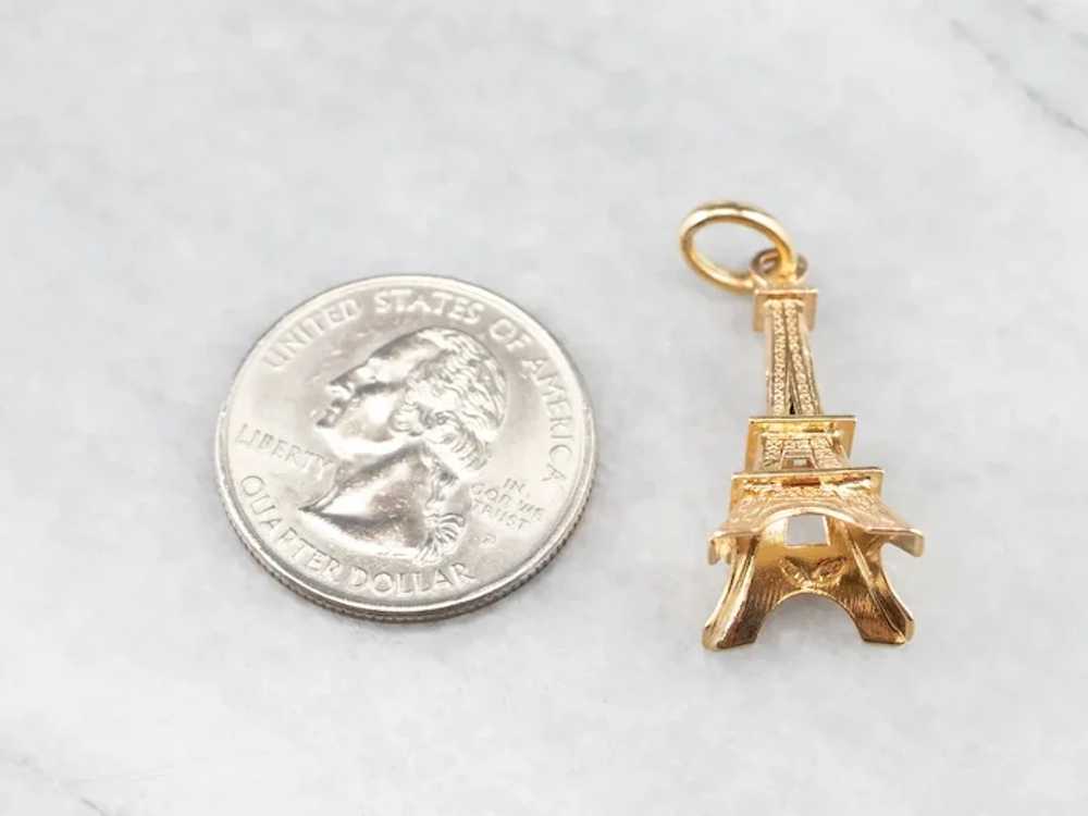 Large 18 Karat Gold Eiffel Tower Pendant - image 7