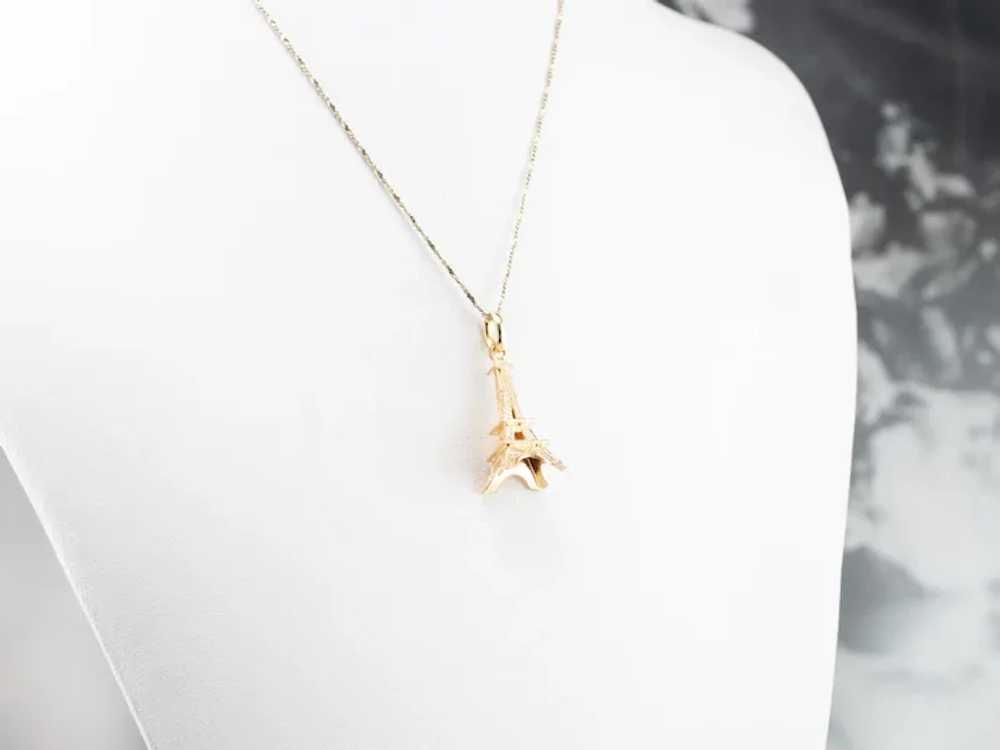 Large 18 Karat Gold Eiffel Tower Pendant - image 9