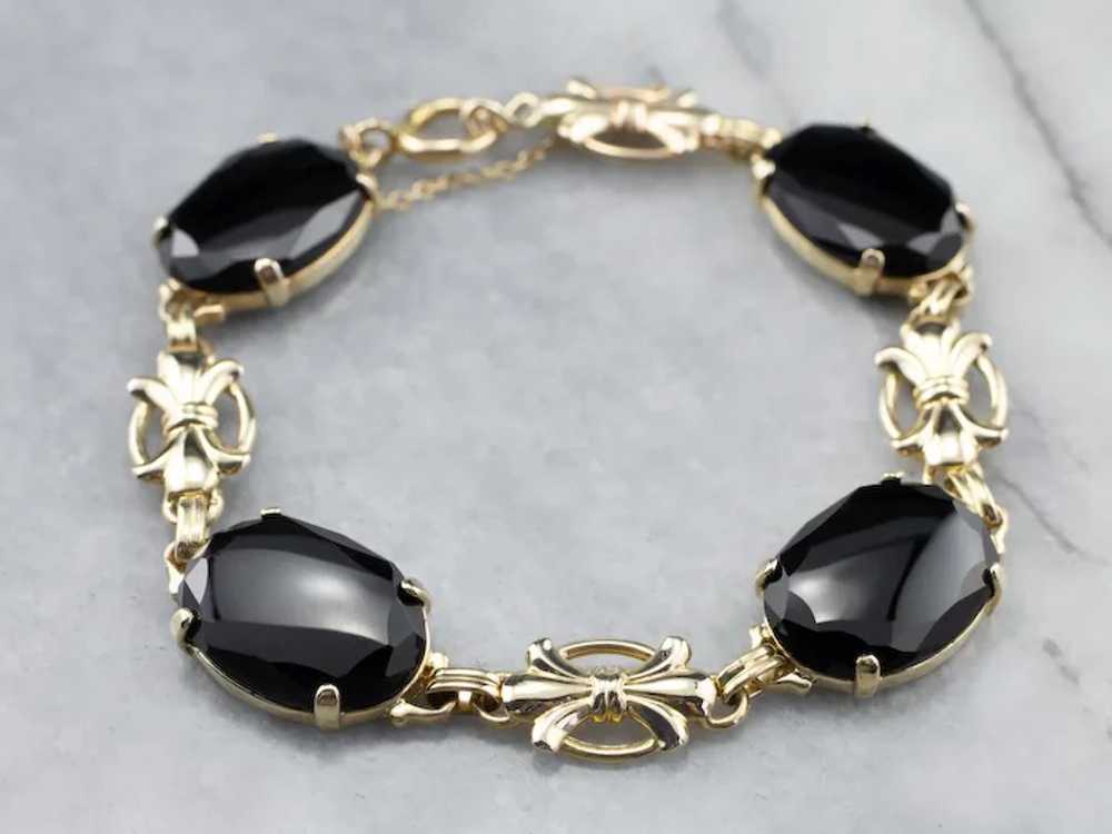 Retro Era Black Onyx Link Bracelet - image 10