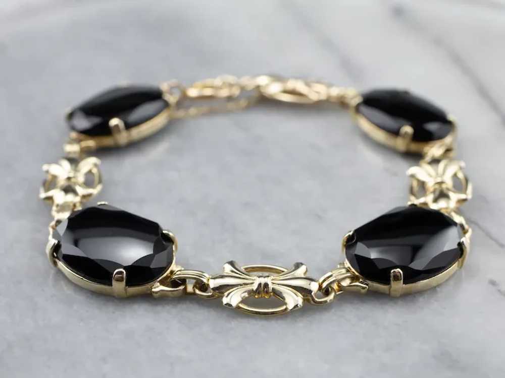 Retro Era Black Onyx Link Bracelet - image 2