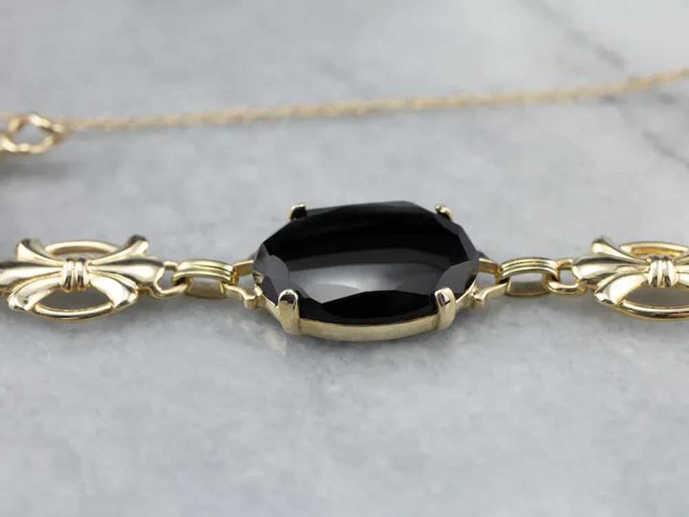 Retro Era Black Onyx Link Bracelet - image 3