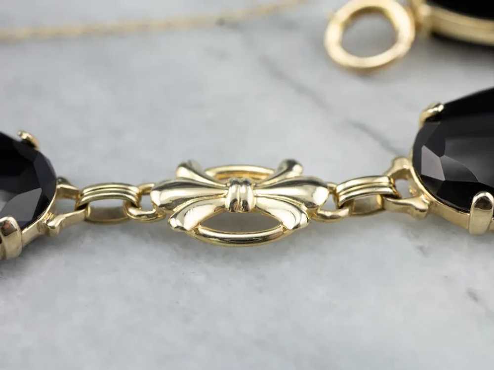 Retro Era Black Onyx Link Bracelet - image 9