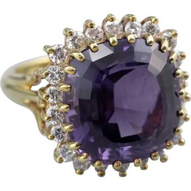 Vintage Amethyst and Diamond Cocktail Ring - image 1