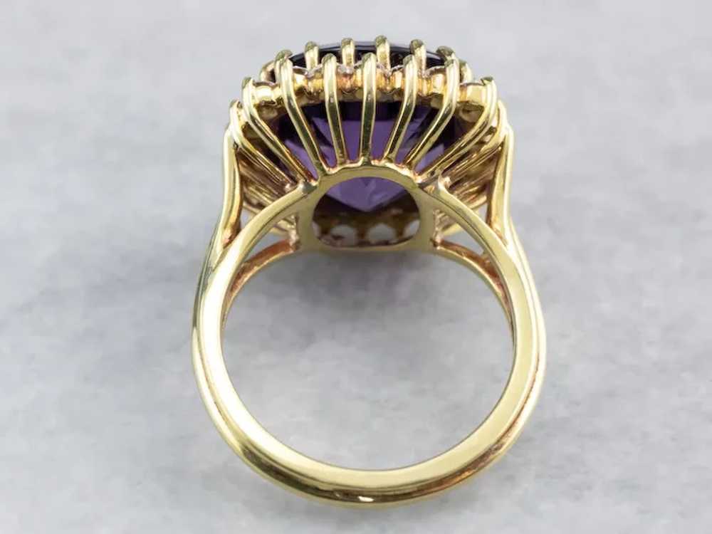 Vintage Amethyst and Diamond Cocktail Ring - image 5
