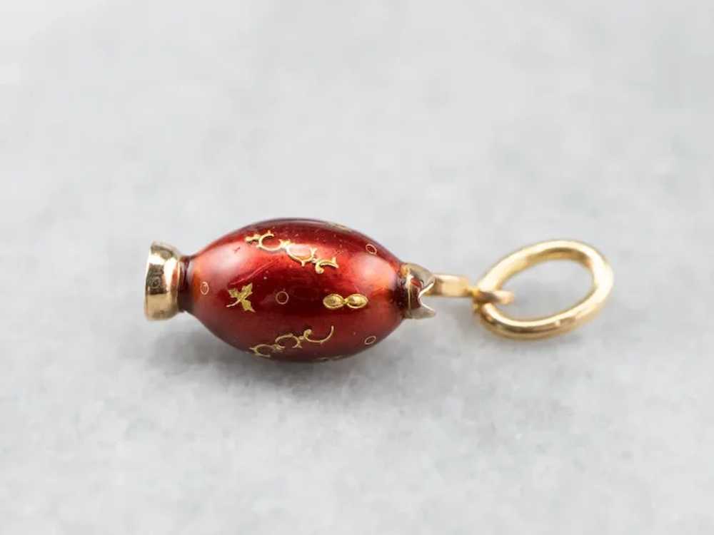 Ornate Red Enamel Vase Charm - image 5