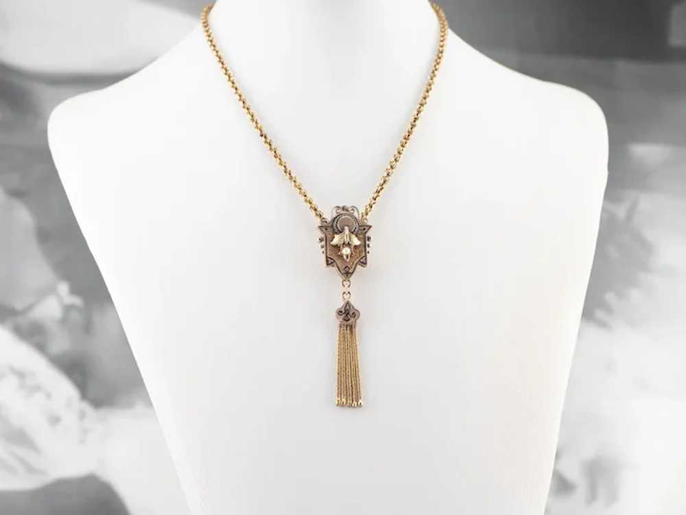 Victorian Tassel Pendant Chain Necklace - image 10