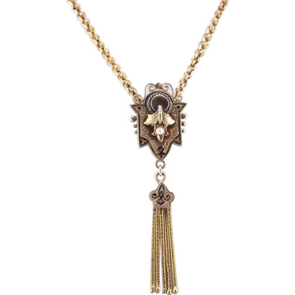 Victorian Tassel Pendant Chain Necklace - image 1