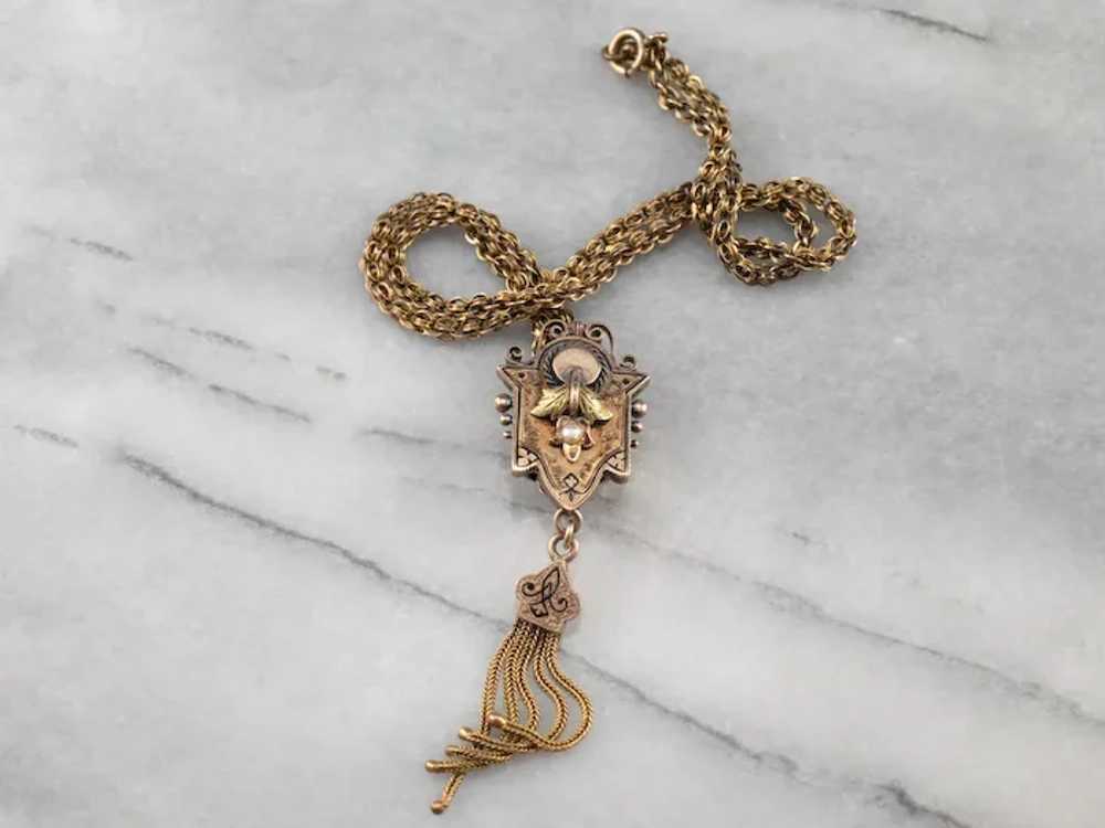 Victorian Tassel Pendant Chain Necklace - image 2