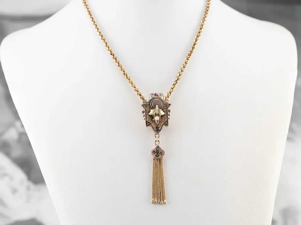Victorian Tassel Pendant Chain Necklace - image 9