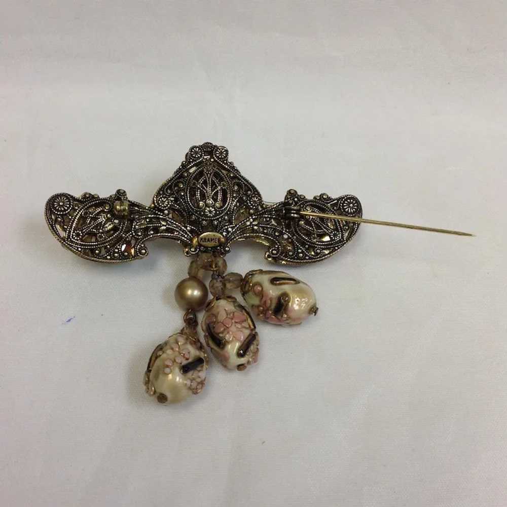 Rare Kramer Saphiret Pin with Venetian Beads and … - image 6