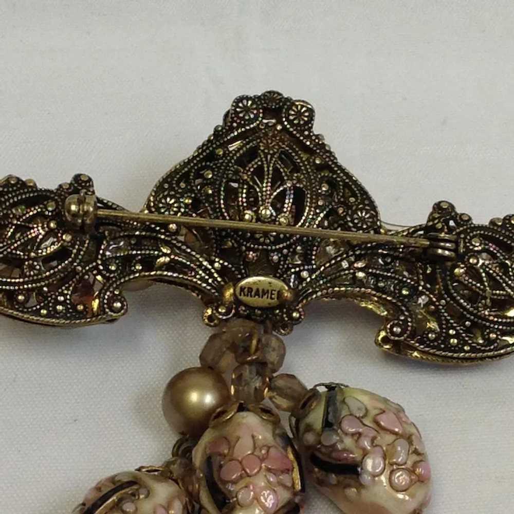 Rare Kramer Saphiret Pin with Venetian Beads and … - image 9