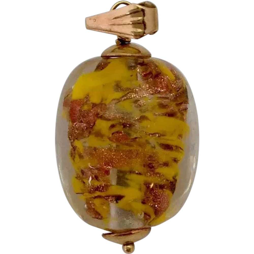 Venetian Glass Egg Charm or Pendant 14K - image 1