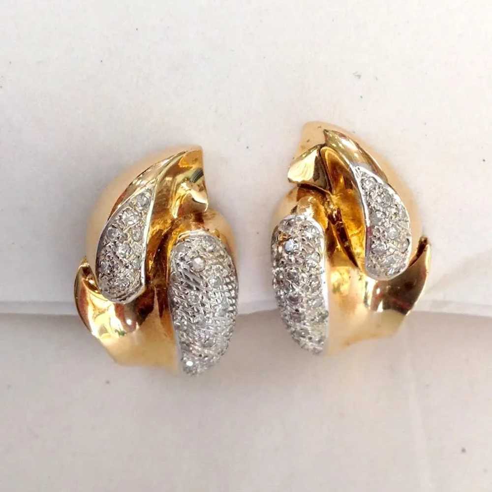 Diamond Shrimp Shaped Earrings 18k - image 3