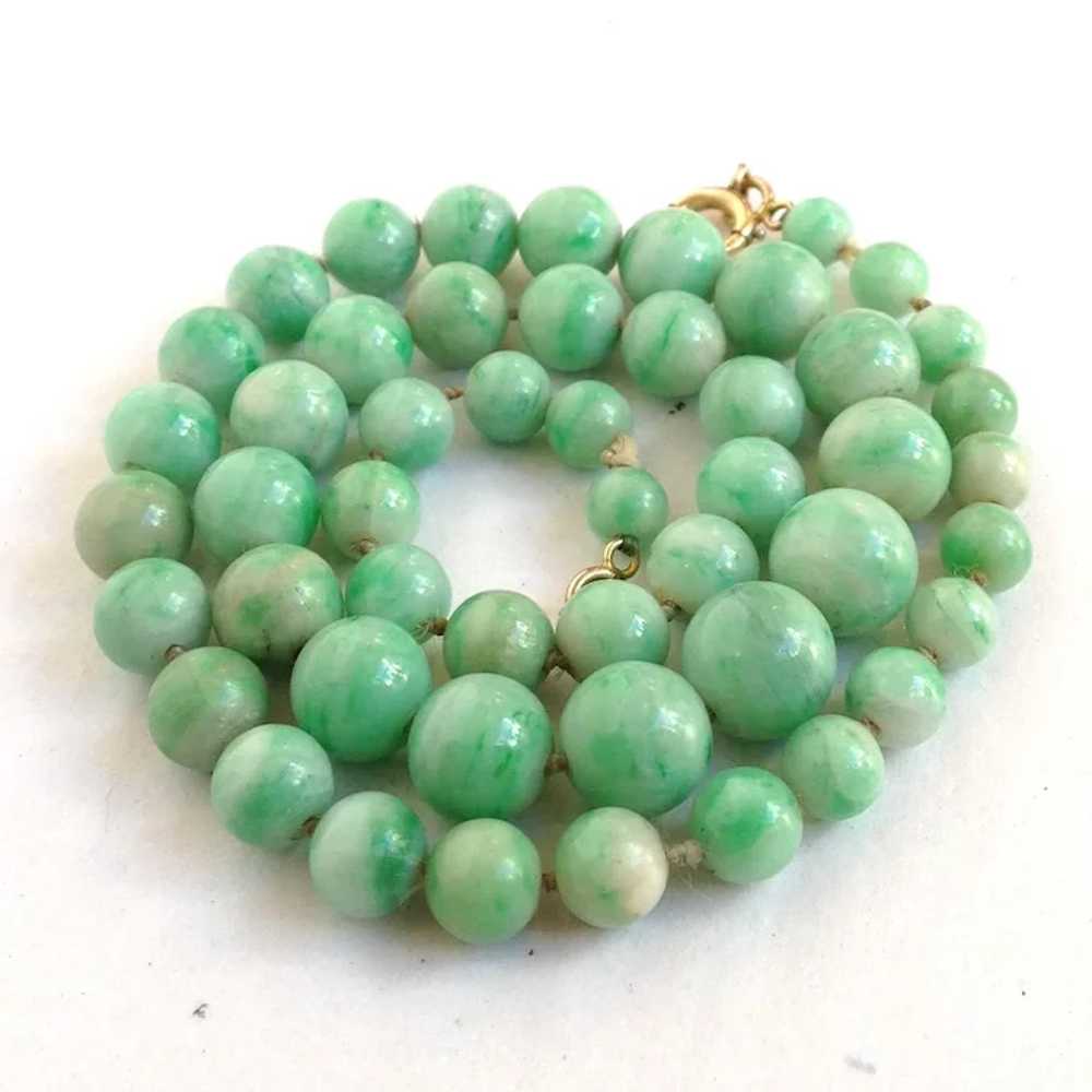 Jade Necklace Graduated Beads 15 - Gem