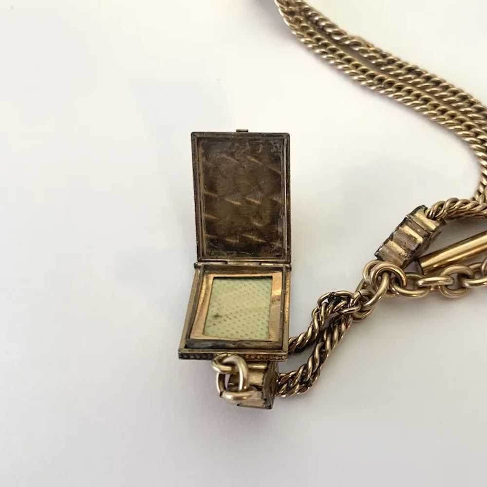 Fob Locket Watch Chain Victorian Gold Plate 19th … - image 5