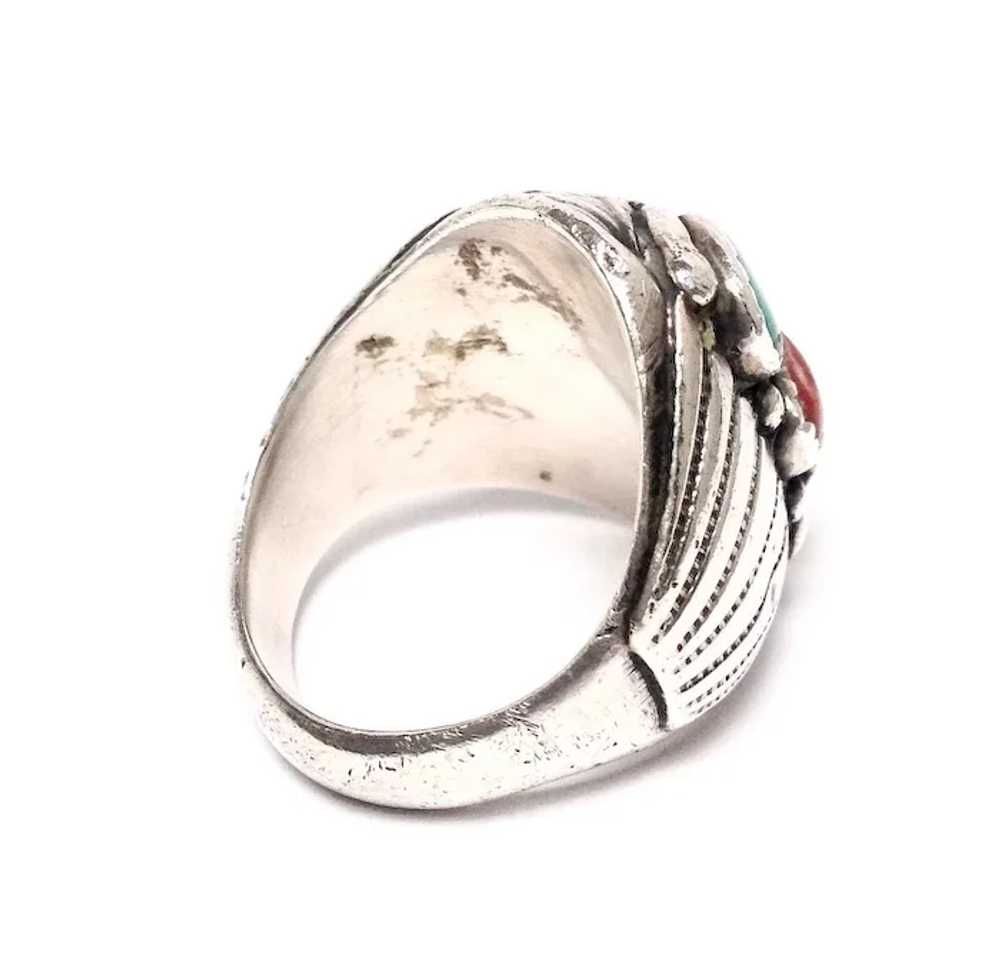 Native American Sterling And Turquoise Men's Eagl… - image 5