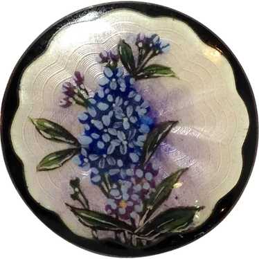 Hyacinth Pin Guilloche Enamel Sterling - image 1