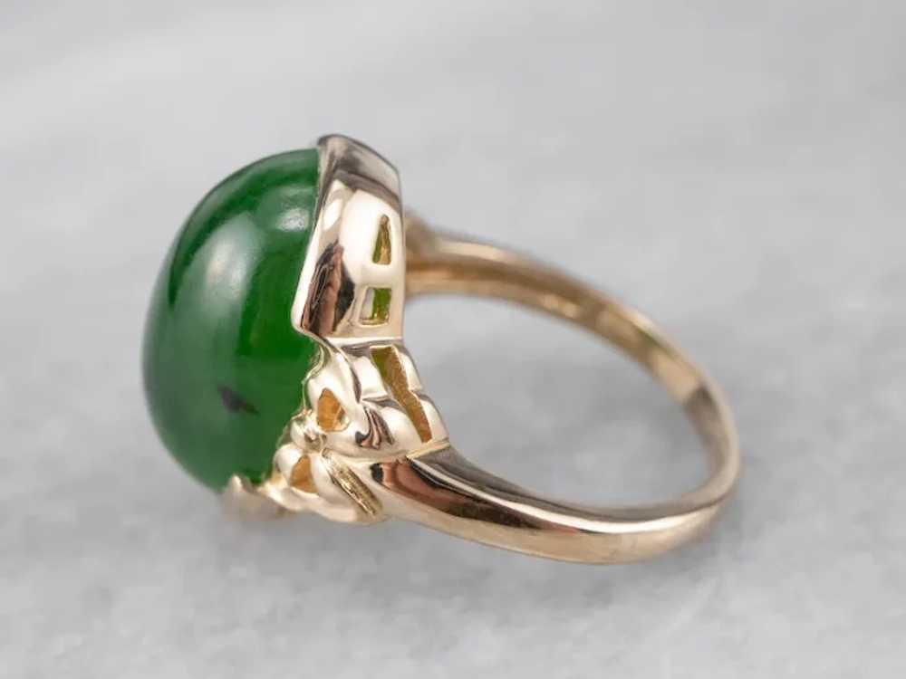 Sweet Vintage Jade Cabochon Ring - image 3