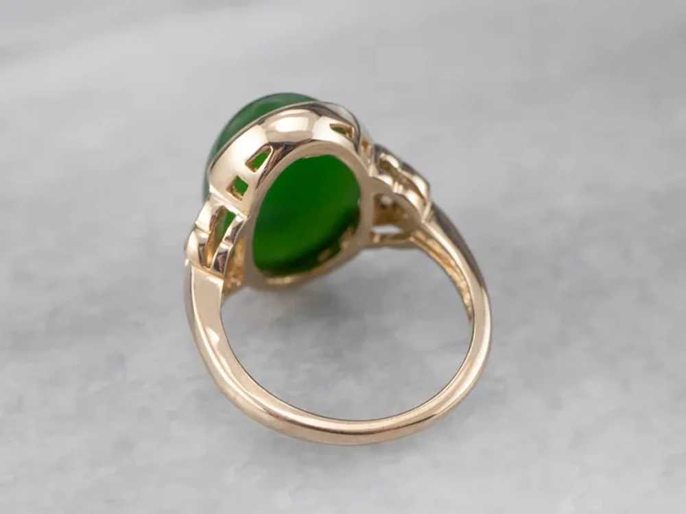 Sweet Vintage Jade Cabochon Ring - image 5