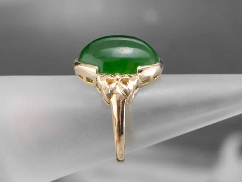 Sweet Vintage Jade Cabochon Ring - image 7