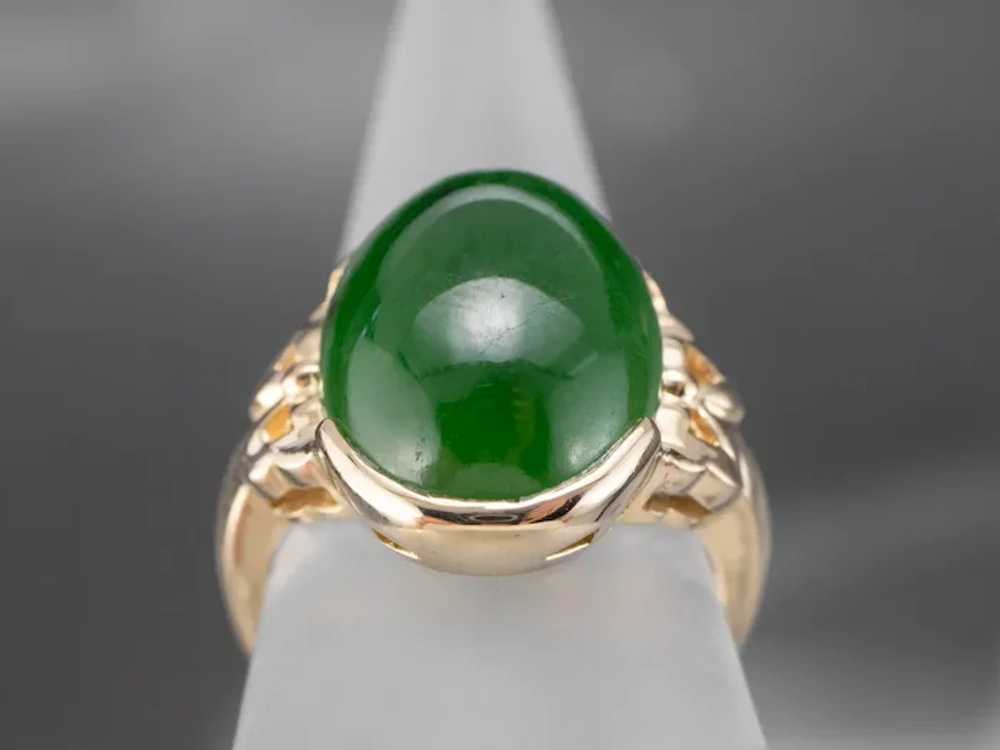 Sweet Vintage Jade Cabochon Ring - image 8