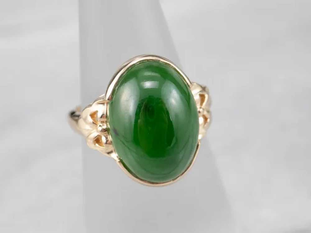 Sweet Vintage Jade Cabochon Ring - image 9