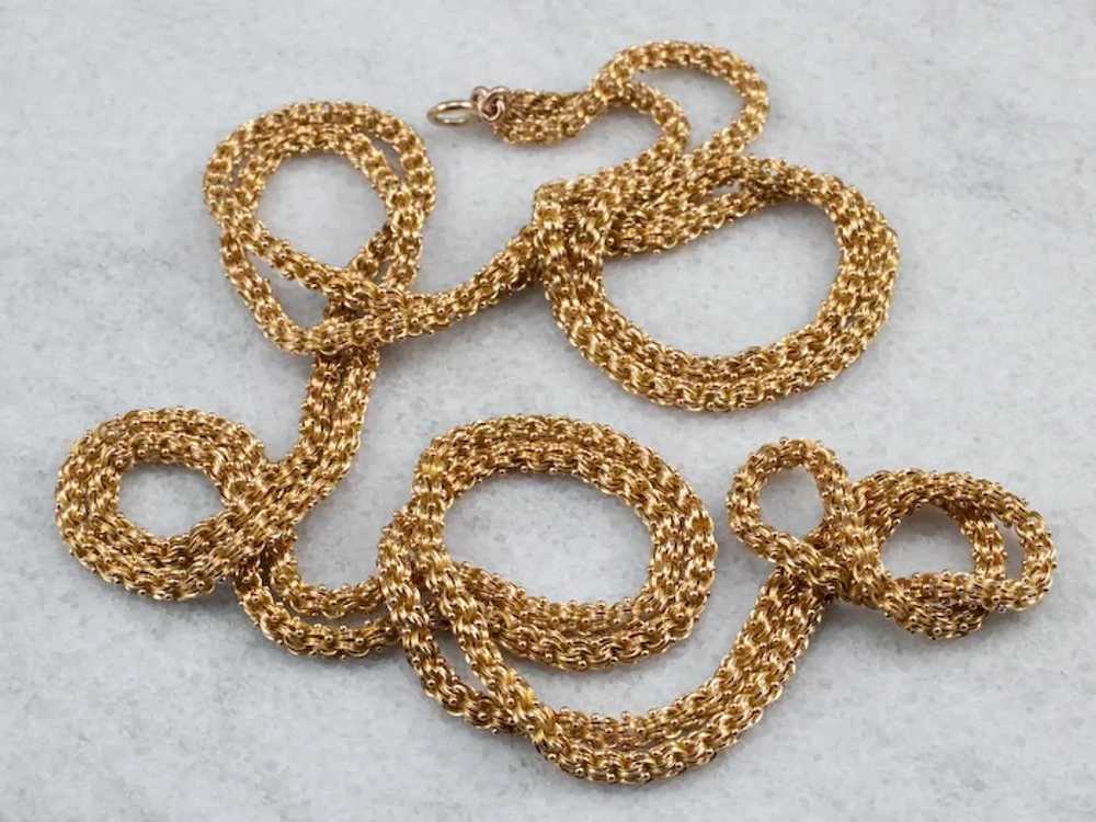 Opera Length Antique 14 Karat Gold Chain - image 2