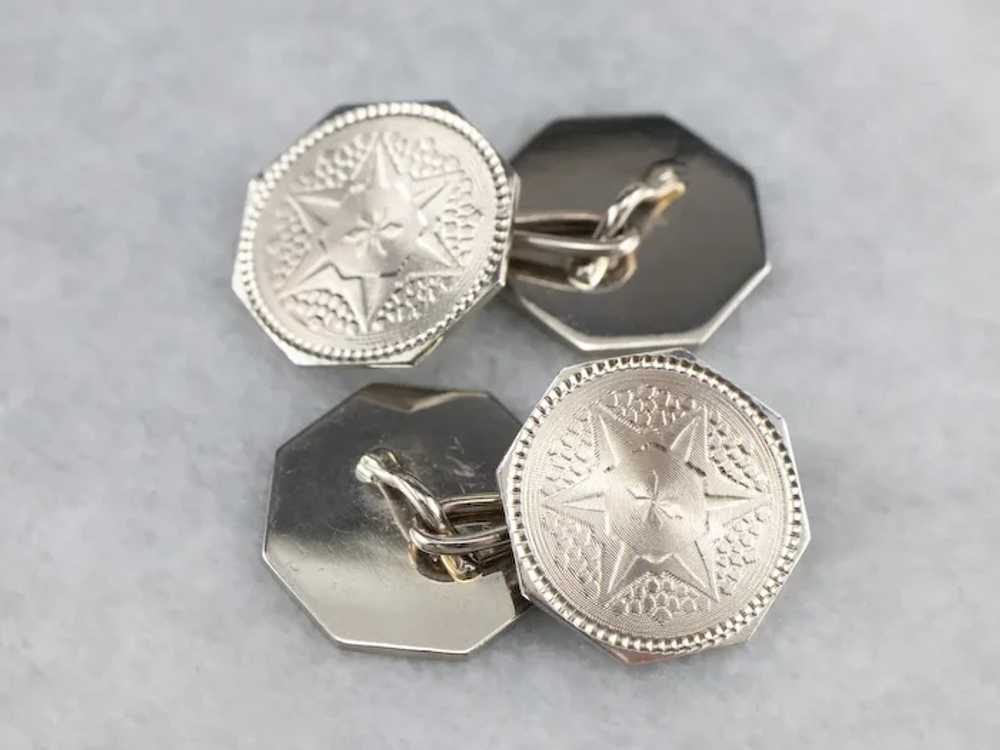 Vintage Octagon Star Cufflinks - image 5