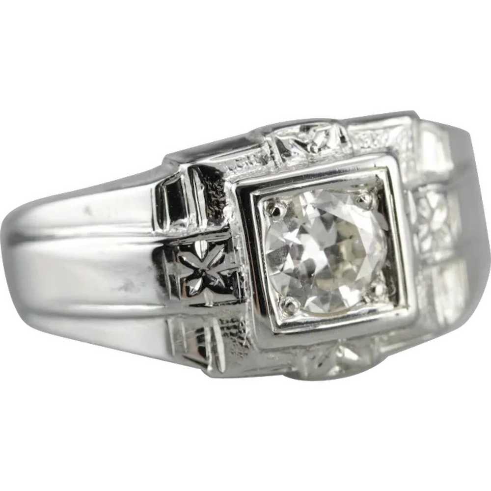 European Cut Diamond Solitaire Ring - image 1