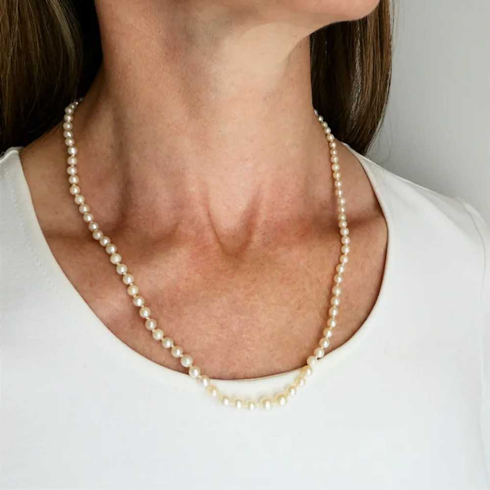 Antique Art Deco Cultured Pearl Necklace with Pea… - image 12