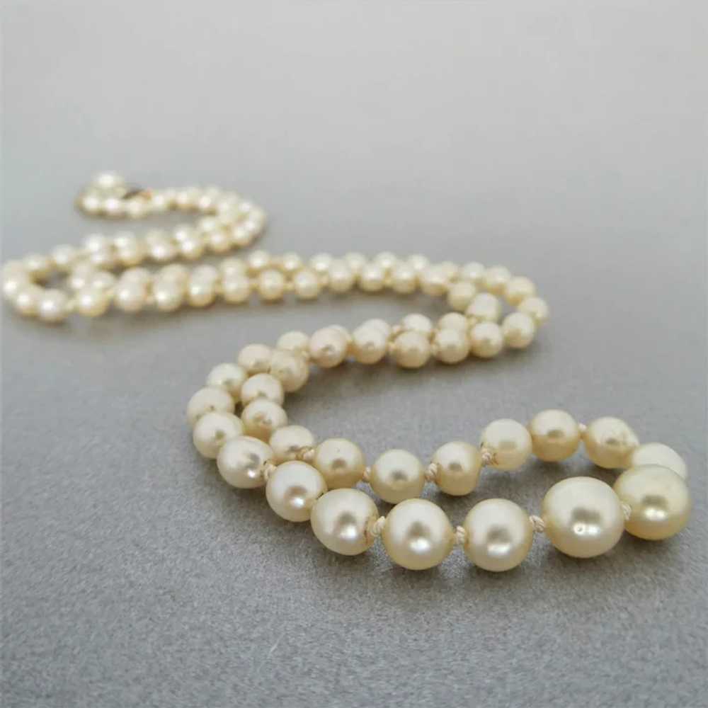 Antique Art Deco Cultured Pearl Necklace with Pea… - image 4