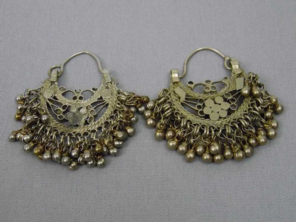 Tribal Style Hoop Pierced Earrings Nomadic Afghan… - image 6