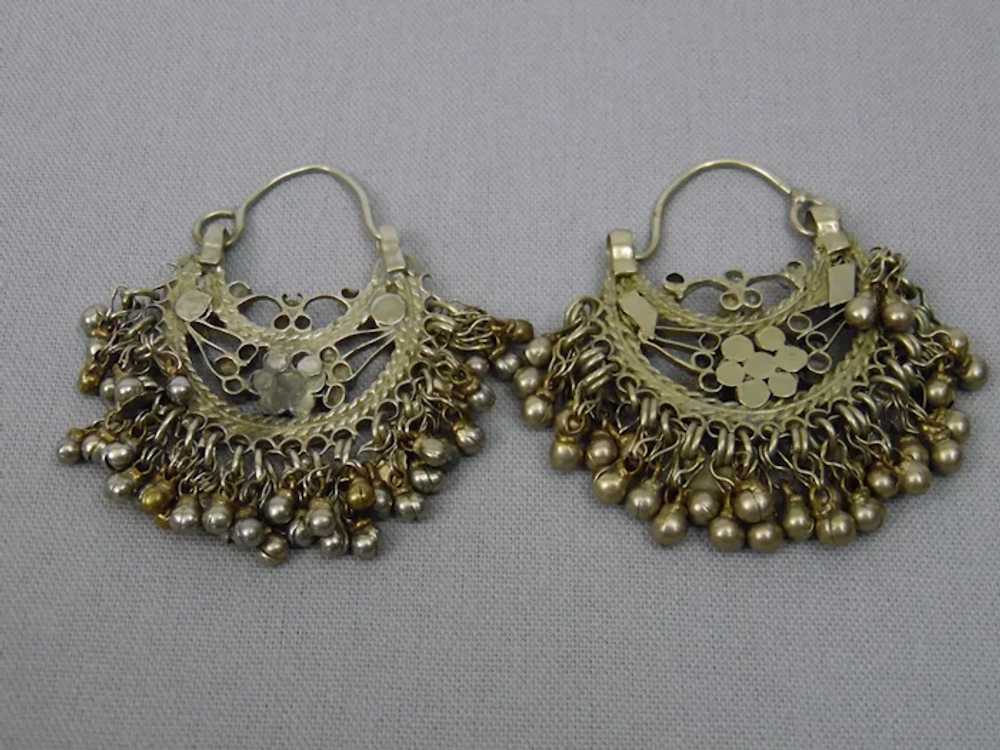 Tribal Style Hoop Pierced Earrings Nomadic Afghan… - image 7