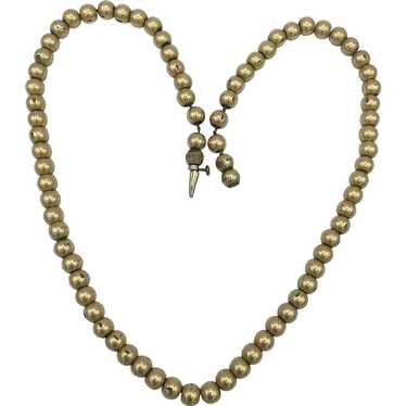 Vintage Ca 1900 Gold-Filled Beaded Necklace