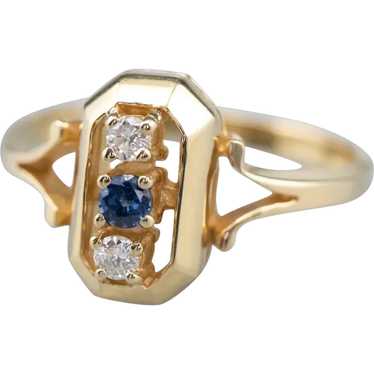 Three Stone Sapphire and Diamond Ring