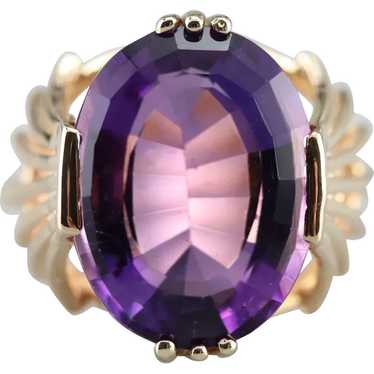 Amethyst with Fanned Shoulder Cocktail Ring