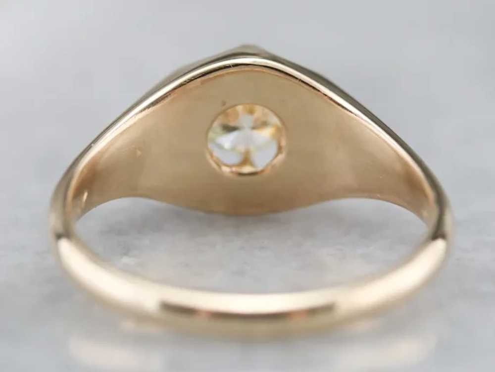 Unisex Upcycled Diamond Belcher Ring - image 5