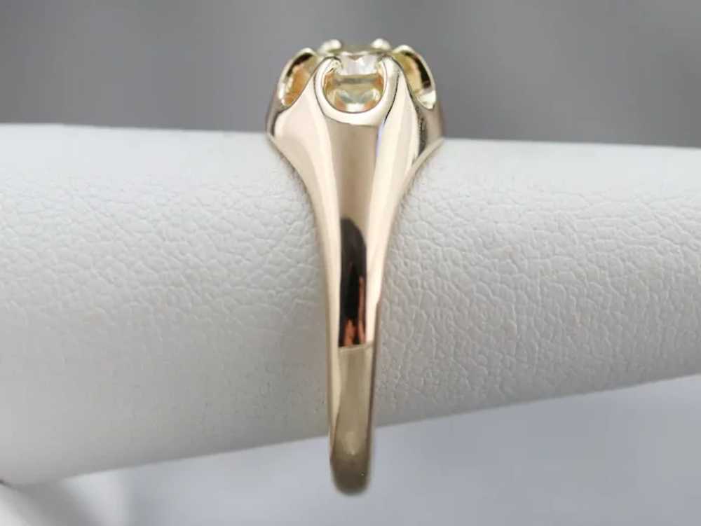 Unisex Upcycled Diamond Belcher Ring - image 9