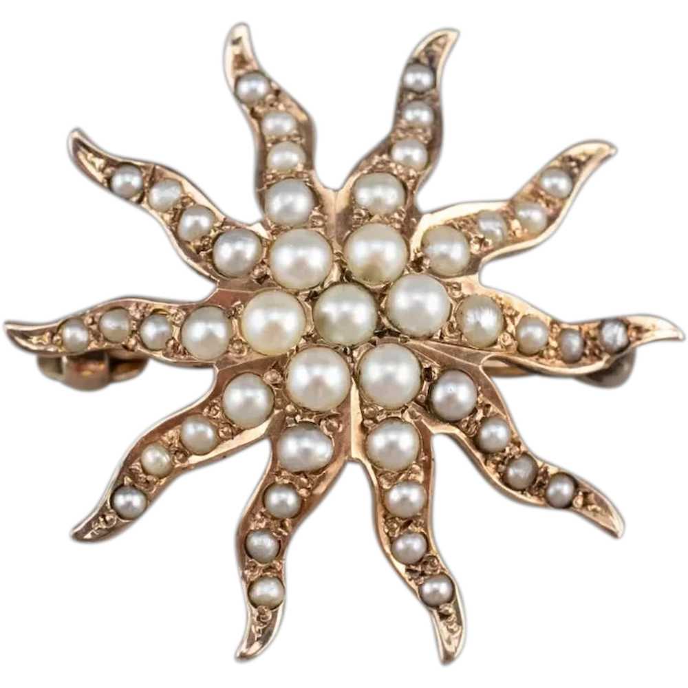 Antique Seed Pearl Brooch or Pendant - image 1