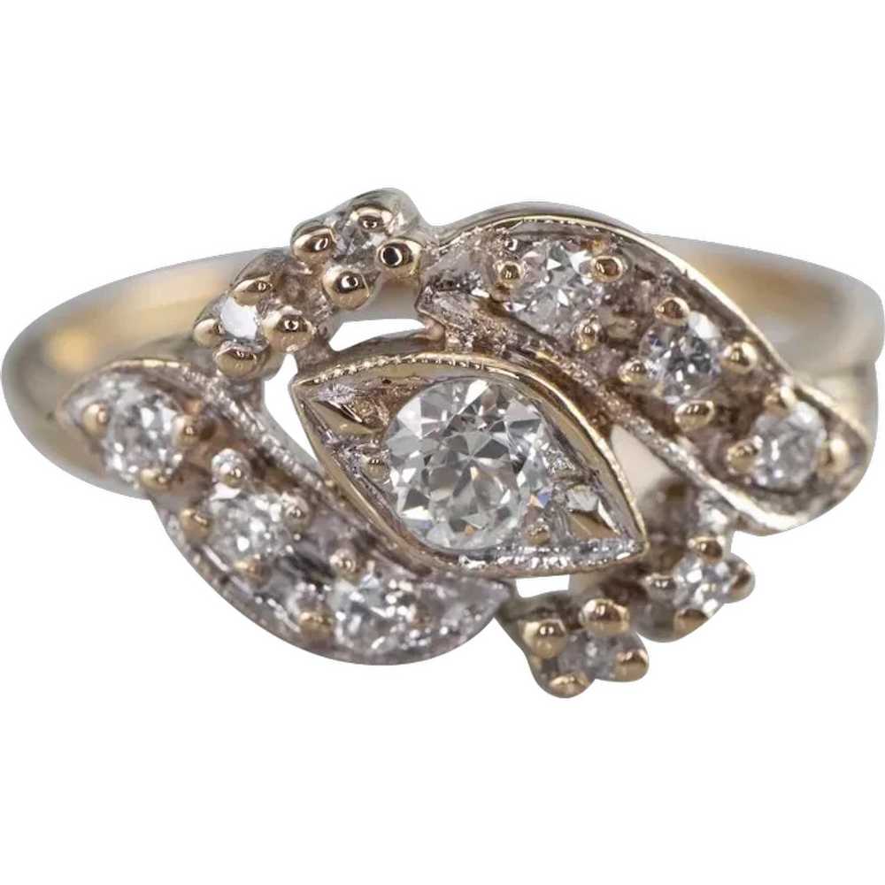 Sparkling Retro Era Diamond Cocktail Ring - image 1