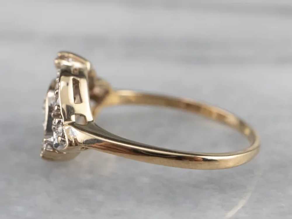 Sparkling Retro Era Diamond Cocktail Ring - image 4