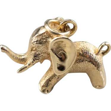 Sweet 14 Karat Gold Elephant Charm Pendant