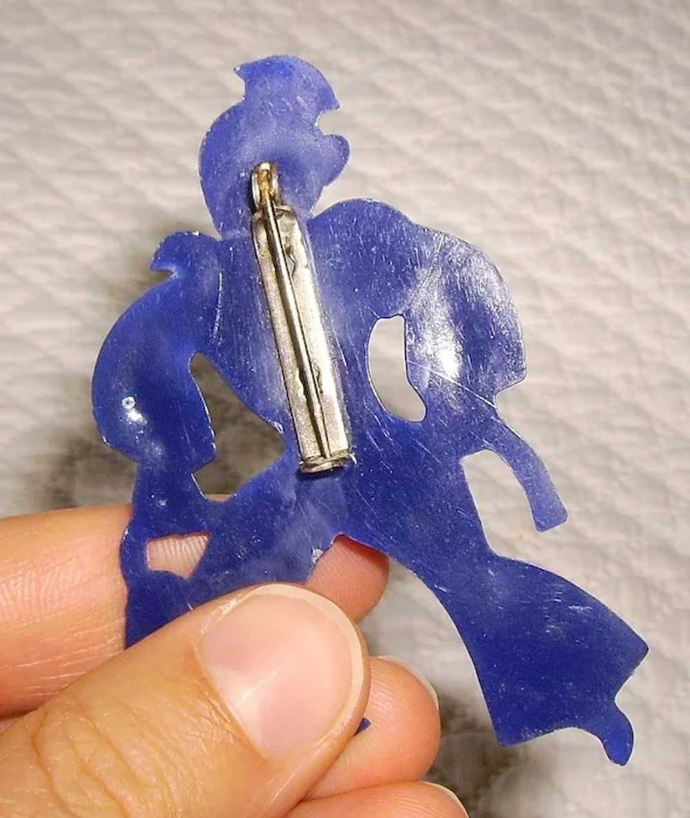Early Plastic Blue Sailor Pin - image 3