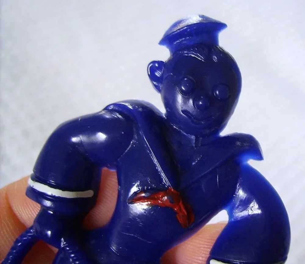 Early Plastic Blue Sailor Pin - image 4