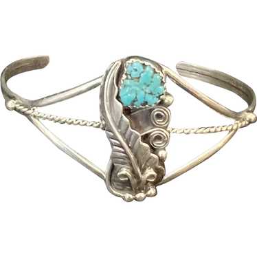 Native American Navajo Squash Blossom Bracelet St… - image 1