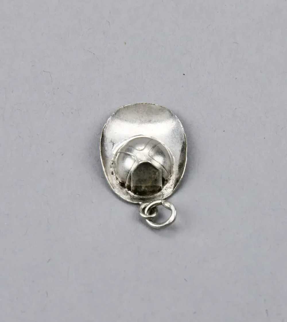 Fireman’s Hat Sterling Silver Charm c.1940 - image 3